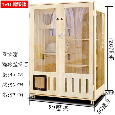 Family Luxury Cage Wooden House Cat Cabinet