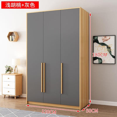 Wardrobe 2/3/4 Door Wardrobe Bedroom Light Luxury Nordic Style Wooden Wardrobe Storage Open Wardrobe