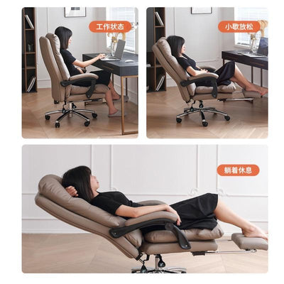 JUZHUXUAN leather Guquan boss chair business home comfortable waist protection office chair human