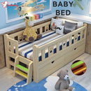 Solid Wood Baby Bed Baby Cot Boy Single Bed Girl Princess Bedside Bed Widened Small Bed With Rails