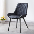 DF Upgrade Dining Chair With Gold Legs Waterproof Leather Nordic Chair Home Back Stool