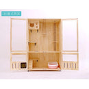 Cat Cage Villa Apartment Solid Wood With Climbing Rack House Dispaly Cabinet Four Seasons Universal