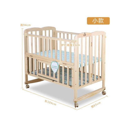 Crib Solid Wood Baby Bed Lacquerless Baby Cradle Foldable Multifunctional Desk Mobile Portable