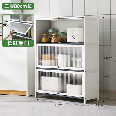 CAGK SG Stock Kitchen Cabinet Storage Multilevel Kitchen Storage Shelf Cupboard Cabinet Microwave