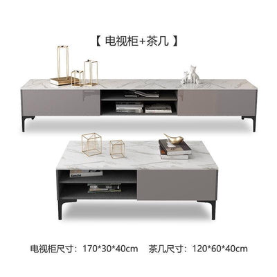 TV cabinet marble TV console coffee table side cabinet