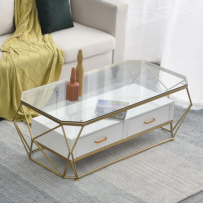 Tea Table Nordic Small Family-sized Marble Coffee Table Modern Simple Living Room Rectangular Coffee