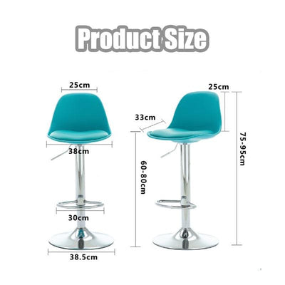 Bar Chair Bar Stool Rotary High Back Adjustable Height Fashionable Pu Cushion Dining Chair