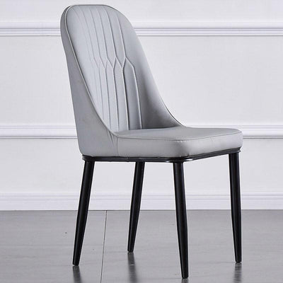 Nordic modern dining chair fashion waterproof dressing chair modern back chair PU leather dining