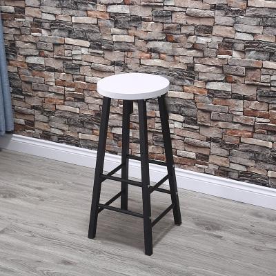 High Chair Bar Stool Minimalist Fashion Creative Steel Wood Thickened Dining Chair（70cm）