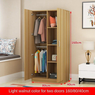 Bedroom Square Lattice Cabinet Wardrobe 140cm Small Household Load-bearing Wood 40/50 Deep Hanging