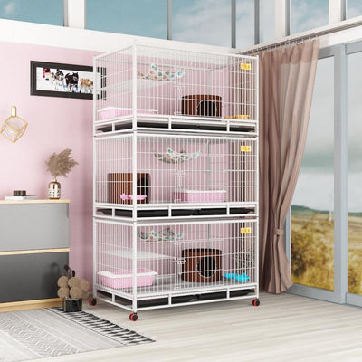 RUNPET Cat Cage Cat Cage Breeding Cage Three-tier Breeding Cage Cat Villa Pet Shop Cat House