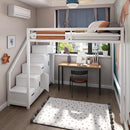 Iron Loft Bed Multifunctional Bedroom Space Saving Iron Frame Bed