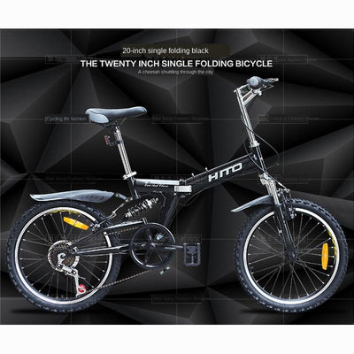 Hito 20 inch variable speed folding bike mountain bicycle shockproof male and female students