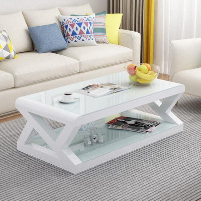 Simple Modern Coffee Table Living Room Simple Tempered Glass Tea Table Small Household Tea Table