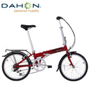 DAHON Folding Bicycle 20 Inch 6 Speed Foldable Bicycle Variable Speed Aluminum Alloy Light Weight