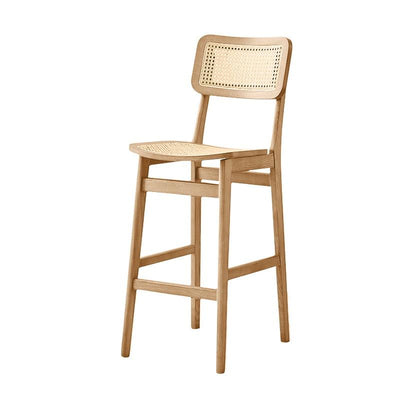 Arper Rattan Chair Solid Wood Bar Stool Nordic Home Dining Chair Indonesian Rattan Backrest Chair