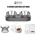 Byto Cat Bowl Adjustable Pet Raised Bowl Stainless Steel Pet Food And Water Bowls For Dog Puppy