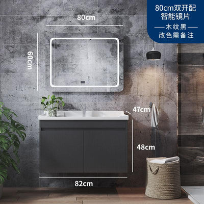 Jiumuwang Bathroom Suit Bathroom Cabinet Combination Modern Simple Toilet Washstand Solid Wood