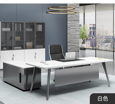 The boss's desk is simple and modern, new Chinese style office desk, single solid wood, big board,