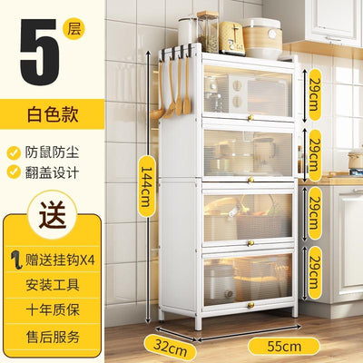 Kitchen Cabinet With Door Multi-functional Storage Cabinet For Bowls Chopsticks Plates Dishes Pans