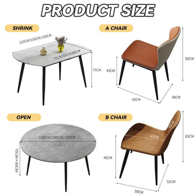 Retractable Slate Dining Table Round/Square Table Meeting Table Household Scratch And High