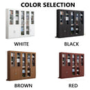 LAL Bookcase Bookshelf Cabinet Combination Office Solid Wood Filing Cabinet With Lock Glass Door