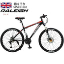 Raleigh Mountain Bike 24/27/30/33 bicycle Disc Brake Damping High Carbon Steel Black Red Spoke Wheel