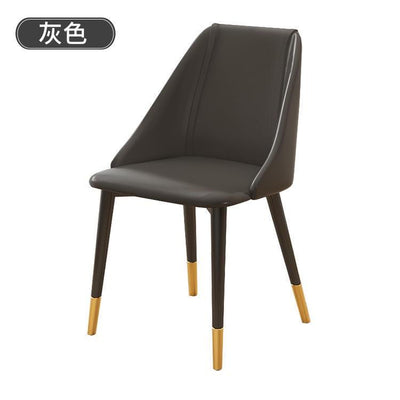 【Free Shipping】Dining Chair Waterproof Leather Nordic Chair Makeup Chair Home Back Stool