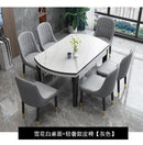 Rock plate dining table light luxury household folding solid wood dining table and chair combination