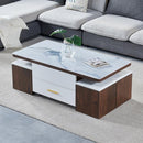 (MUWU) Lifting Coffee Table With 4 Stools Small Family Creative Dining Table Tea Table Dual Use