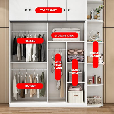 Sliding Door Wardrobe Household Simple Bedroom Wardrobe Modern Rental Room Storage Cabinet-042.sg