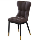 DF Nordic Dining Chair With Gold Foot Restaurant PU Leather Waterproof Leisure Chair,Modern Home