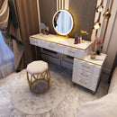 Nordic Dressing Table Luxury Storage Computer Desk with Led Light Mirror Bedroom Dressing Table