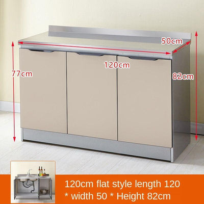 Stainless Steel Cabinet Simple Kitchen Cabinet Counter Stiller Cabinetself-assembly Economy Cabinet