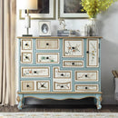 American Style Solid Wood Chest, Garden Painting Living Room Drawer Storage Side Cabinet, Porch