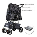 Foldable Pet Stroller Dog Detachable Cart with 4 Wheels