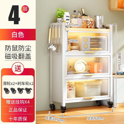 (EIYI) Metal Kitchen Cabinet With Wheels Multi-layer Storage Cabinet Multifunctional Kitchen Storage