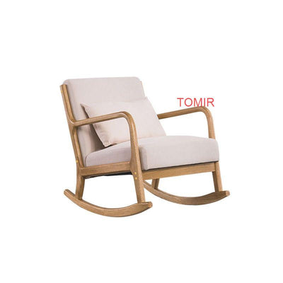 Wood Rocking Chair Lounge Chair Balcony Home Casual Nap Chair Single Lazy sofa