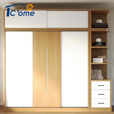 Zxd Integrated Wardrobe Sliding Door Household Bedroom Modern Simple Locker Solid Wood Storage