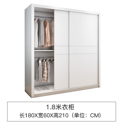 (YOOKE) Wardrobe modern simple household bedroom sliding door wardrobe small family sliding door