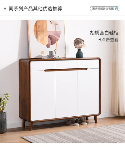 (MUWU) Shoe Cabinet Solid Wood Frame Large Capacity Porch Cabinet