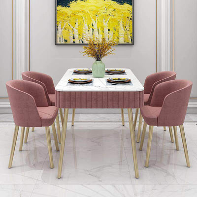 【YUEHUA】Dining table long table with drawers modern luxury table marble table flannel table chair