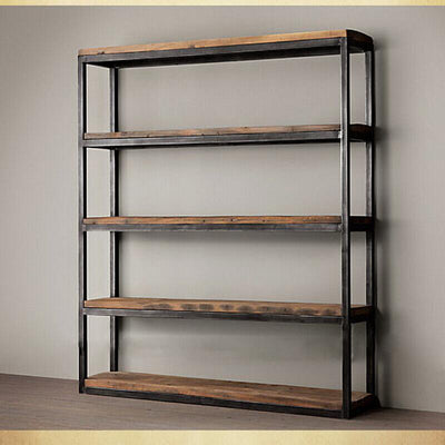 Excellent Elements American Solid Wood Industrial Style Floor Iron Partition Loft Display Cabinet