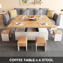 HQ Multifunctional Folding Dining Table With Chair Small Apartment Dining Table Nordic Living Room