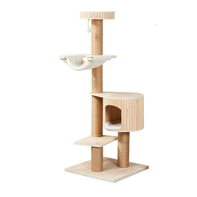 Large and Medium-sized Solid Wood Sisal Climbing Cat's Nest Wooden Four Seasons Universal Scratch