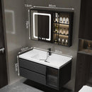 LAL Modern Simple Bathroom Cabinet Bathroom Ceramic Integrated Washstand, Wash Face Light Luxury