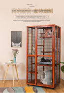 Cage Home Japanese Solid Wood Apartment with Toilet Luxury Cabinet Cat Nest House Villa