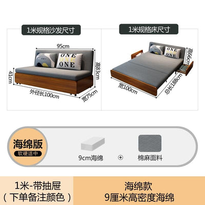 Kinbolee Foldable Room Sofa Bed Sofa Living Bed Small Dual-purpose Family Multifunctional 1.5m