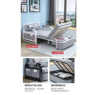 Light Luxury Simple Latex Sofa Bed Foldable Bed Multifunctional 2/3/4 Sofa Storage Bed Zxd