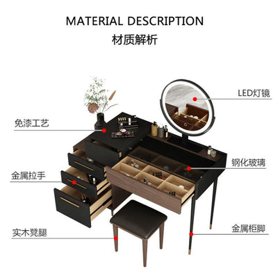 Modern Chinese Dressing Table Bedroom Simple Small Apartment Dressing Table Integrated Storage